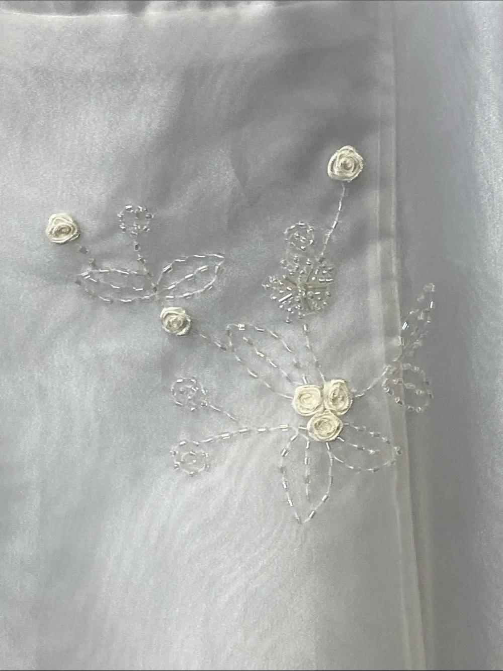 White Girls' Formal Spaghetti-Strap Dress with Subtle Embroidery